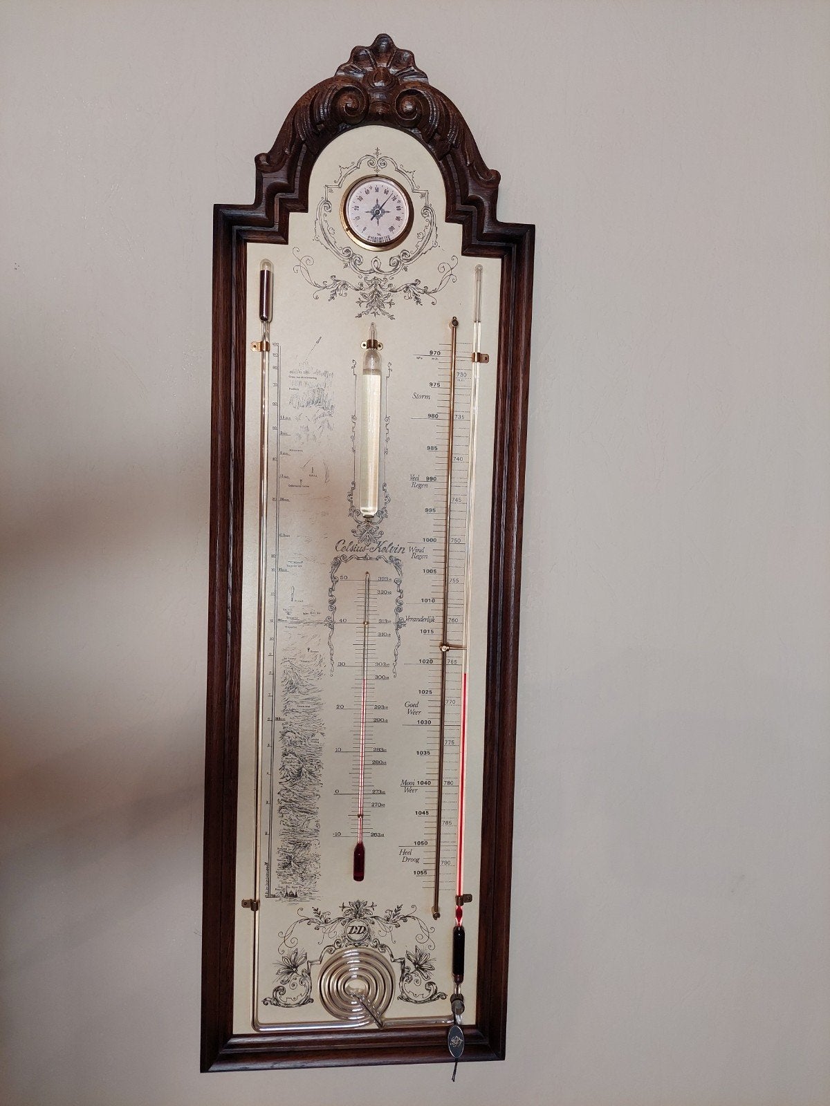 Klassieke Contra Barometer in perfecte staat, Audio, Tv en Foto, Ophalen, Zo goed als nieuw, Barometer