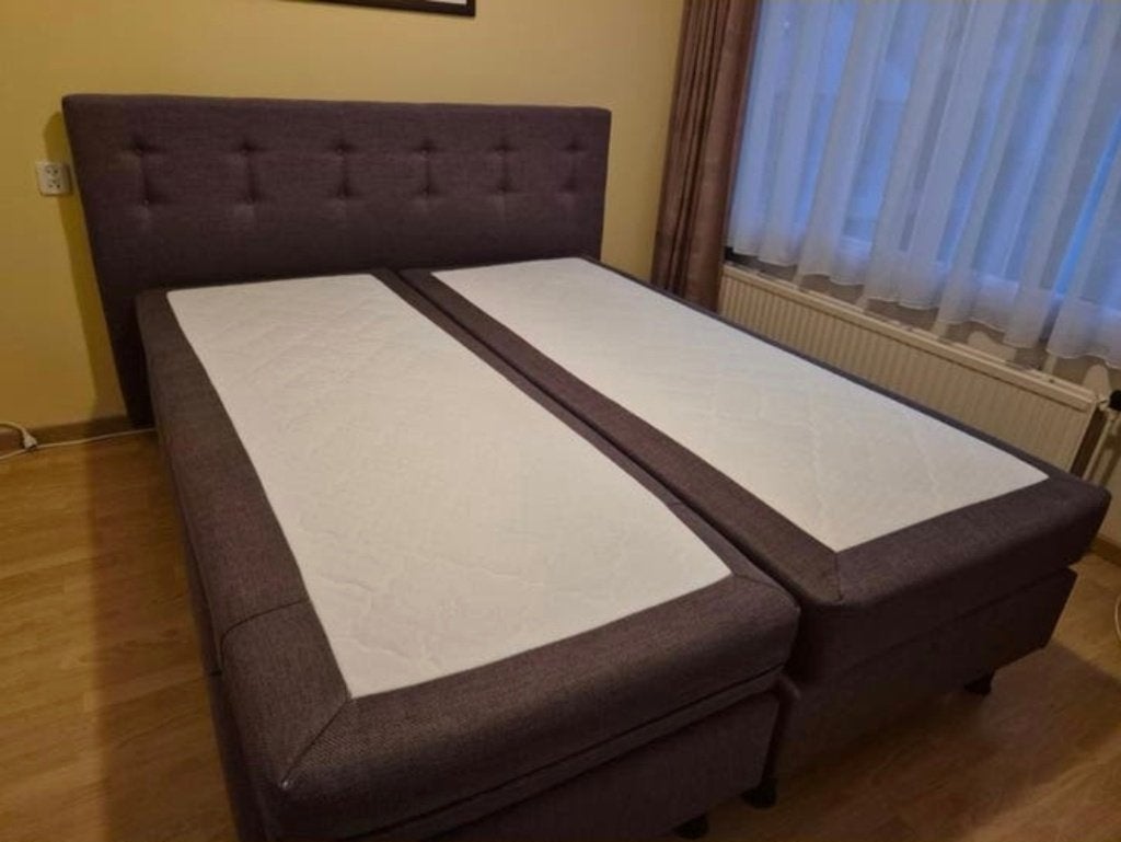 Bezorging is mogelijk 160x200 complete boxspring bed, Gebruikt, Tweepersoons, Ophalen of Verzenden, 200 cm