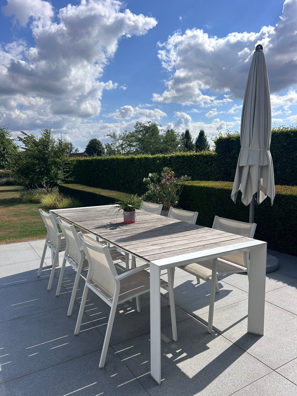 Bristol tuinset – tafel + 8 stoelen, Tuin en Terras, Gebruikt, Aluminium, Ophalen of Verzenden, 8 zitplaatsen