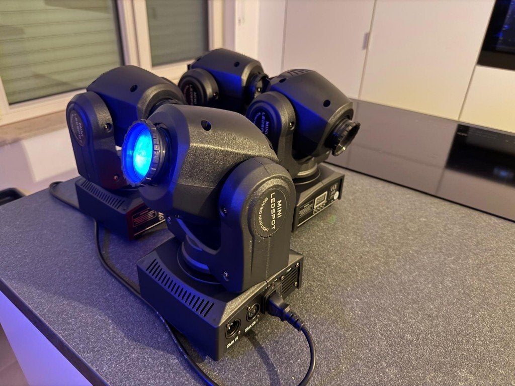 4x Mini Movinghead in Flightcase, Ophalen, Zo goed als nieuw, Licht