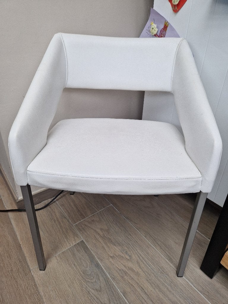 6 witte eetkamerstoelen, Huis en Inrichting, Ophalen, Zo goed als nieuw, Wit, Vijf, Zes of meer stoelen