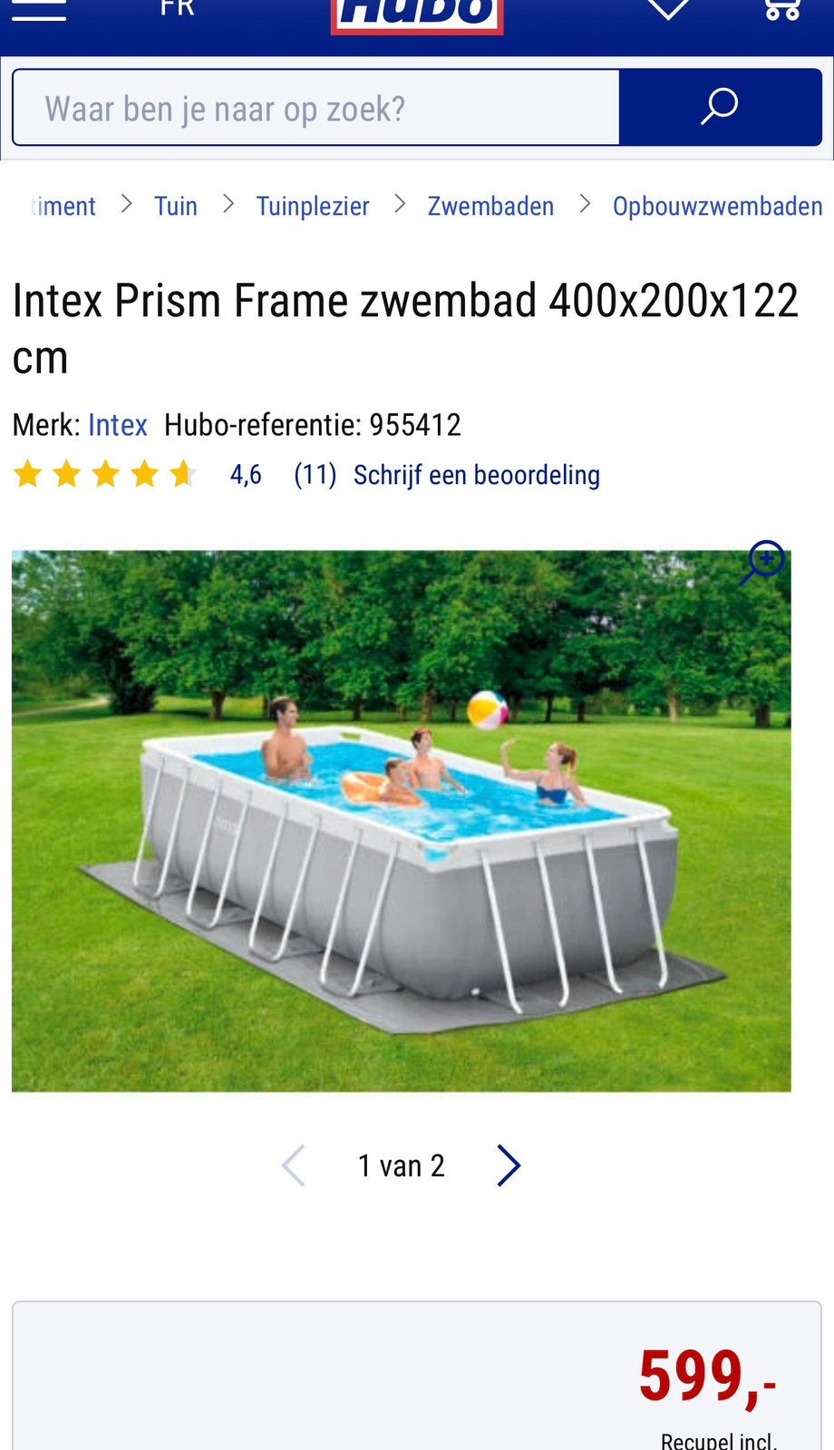 Intex opzet zwembad  4x2x1,22 + zandfilter, Tuin en Terras, Ophalen, Zo goed als nieuw