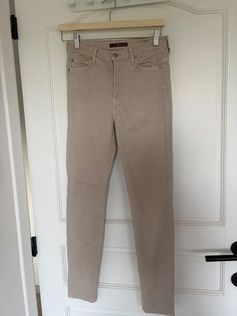 Broek 7 for all mankind Beige Maat 27 / S, Kleding | Dames, Beige, Ophalen of Verzenden, Zo goed als nieuw, Maat 36 (S)