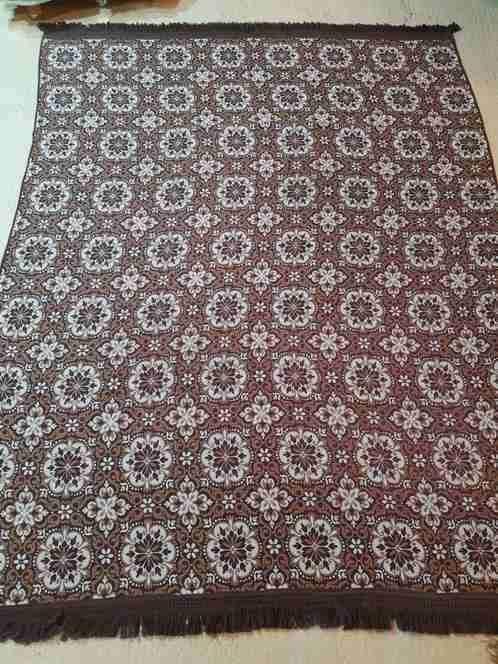 Grand foulard rétro vintage XXL tons de marron 270/220 cm, Envoi, Utilisé