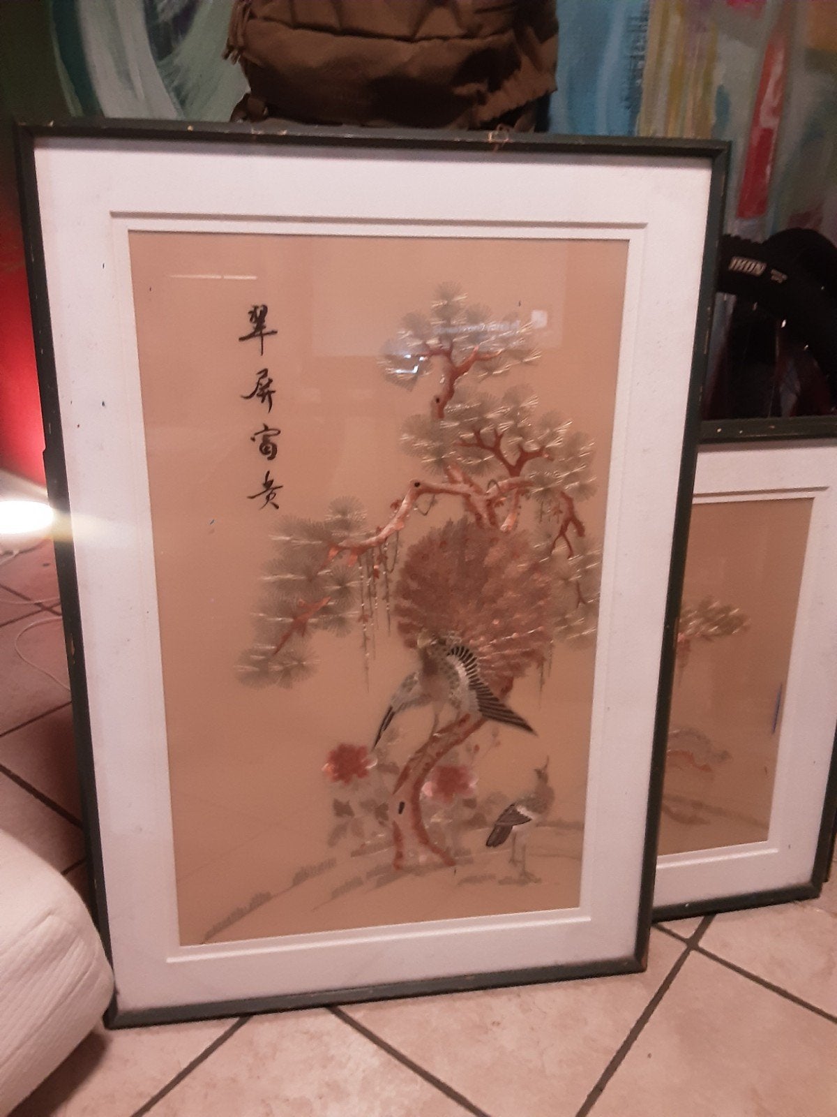 Vintage Chinees zijden borduurwerk, Antiek en Kunst, China, Ophalen of Verzenden, Handgemaakt