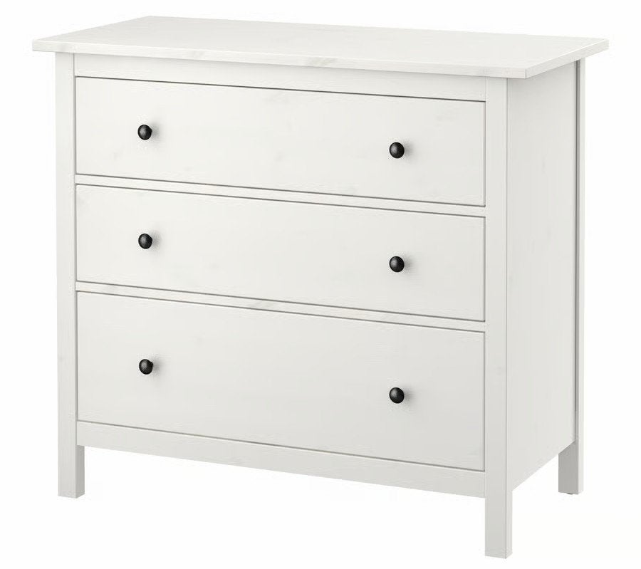 HEMNES Ladekast 3 lades, wit gebeitst, Ikea, Huis en Inrichting, Kasten | Ladekasten, Ophalen, Gebruikt, 100 tot 150 cm, Klassiek