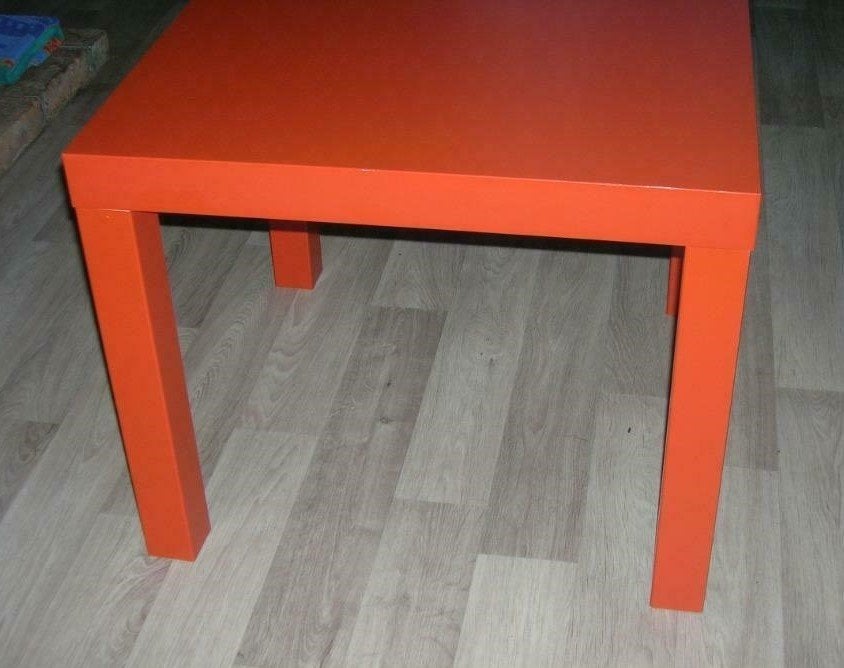IKEA 3 x LACK bijzettafels (rood, roze en groen), Enlèvement, Comme neuf, Carré, 45 à 60 cm