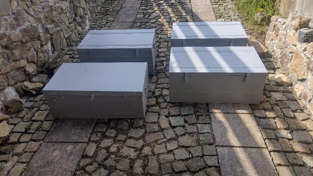 1X150L en 3X 180L metalen kantines/koffers 200€ per set, Ophalen, Gebruikt, Overige typen