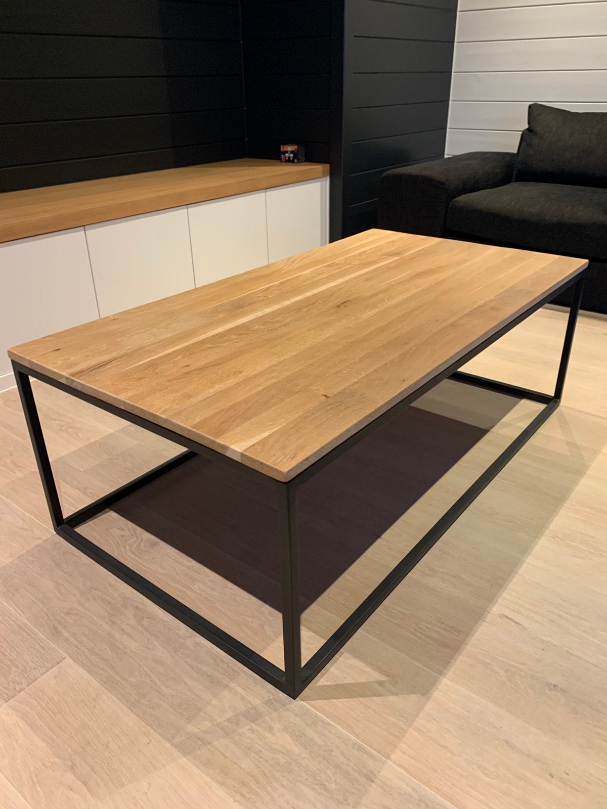 Salontafel met massief eiken bovenblad. Bieden vanaf 200€, Huis en Inrichting, Tafels | Salontafels, Ophalen, Zo goed als nieuw