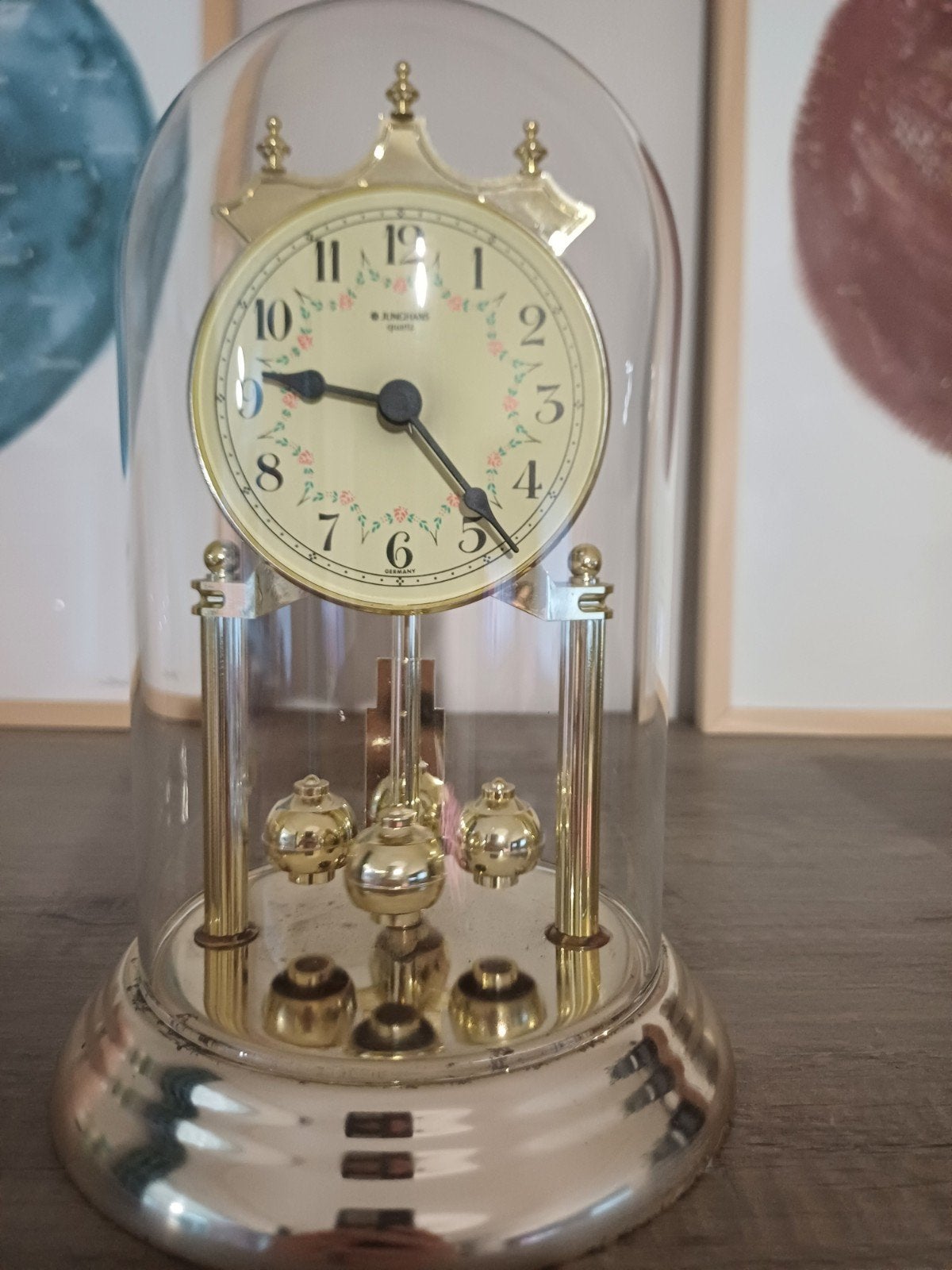 Vintage Junghans klok onder stolp, Ophalen of Verzenden