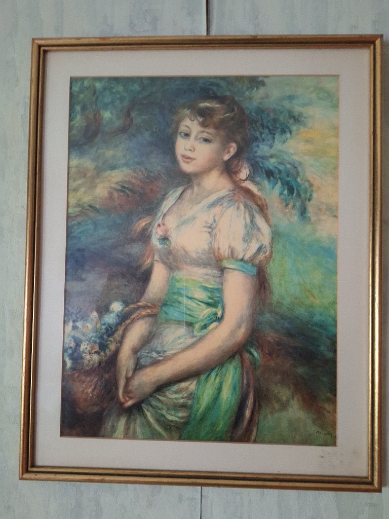 Reproduction d'un tableau de Pierre Auguste Renoir, Sous verre, Portrait ou Personnes, Autres techniques, Enlèvement