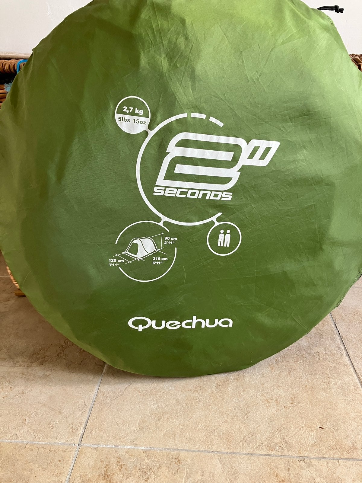 Tente Quechua pour 2 personnes, Caravanes & Camping, Enlèvement, Comme neuf