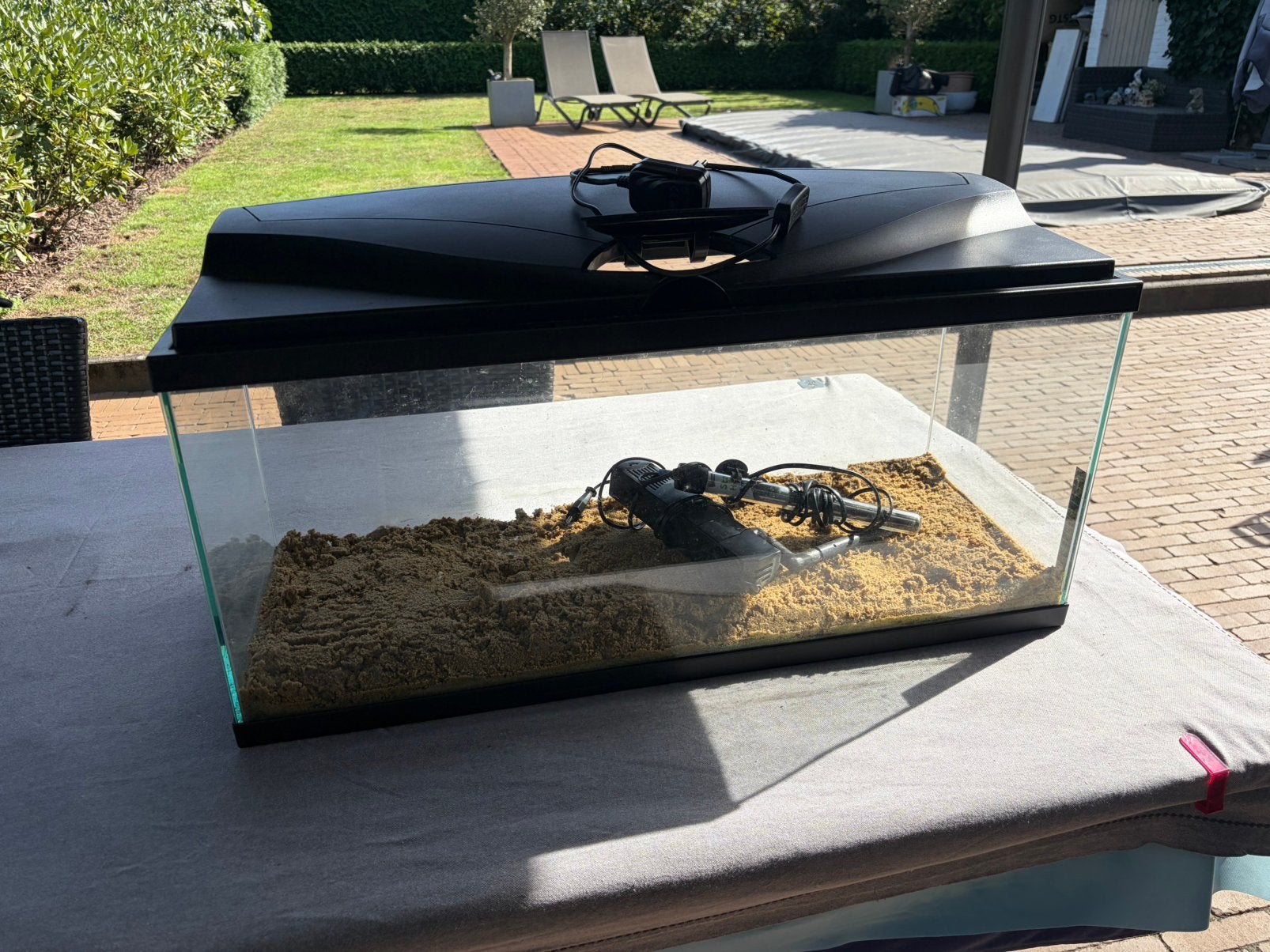 Aquarium, Ophalen, Inclusief deksel, Gebruikt, Leeg aquarium