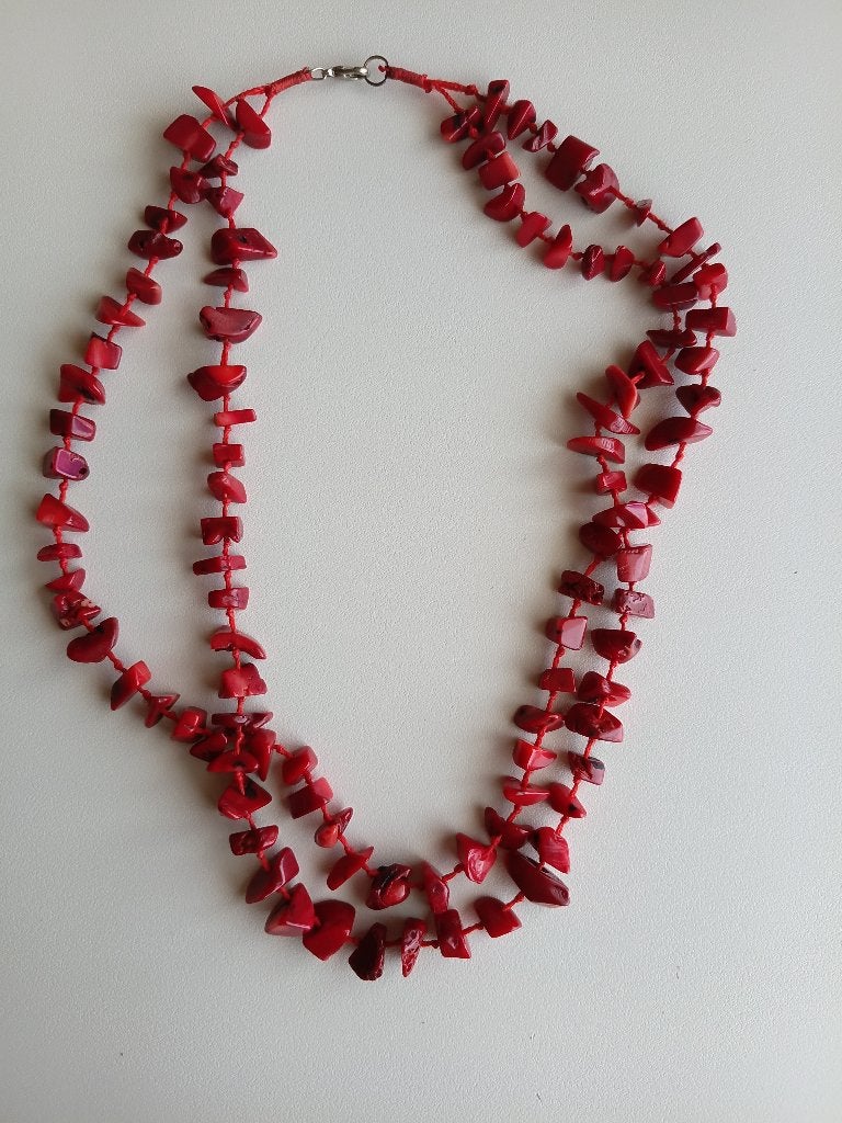 Halsketting, Ophalen, Zo goed als nieuw, Rood, Steen of Mineraal