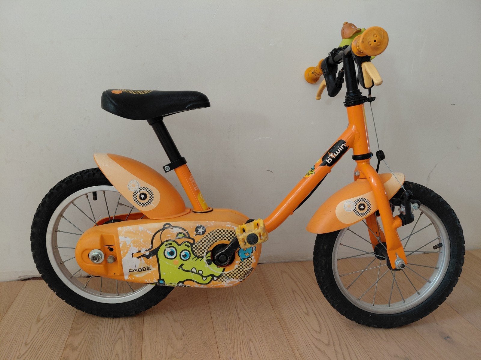 Kinderfiets 14 inch, Fietsen en Brommers, Ophalen, Gebruikt, Velgrem, Minder dan 16 inch