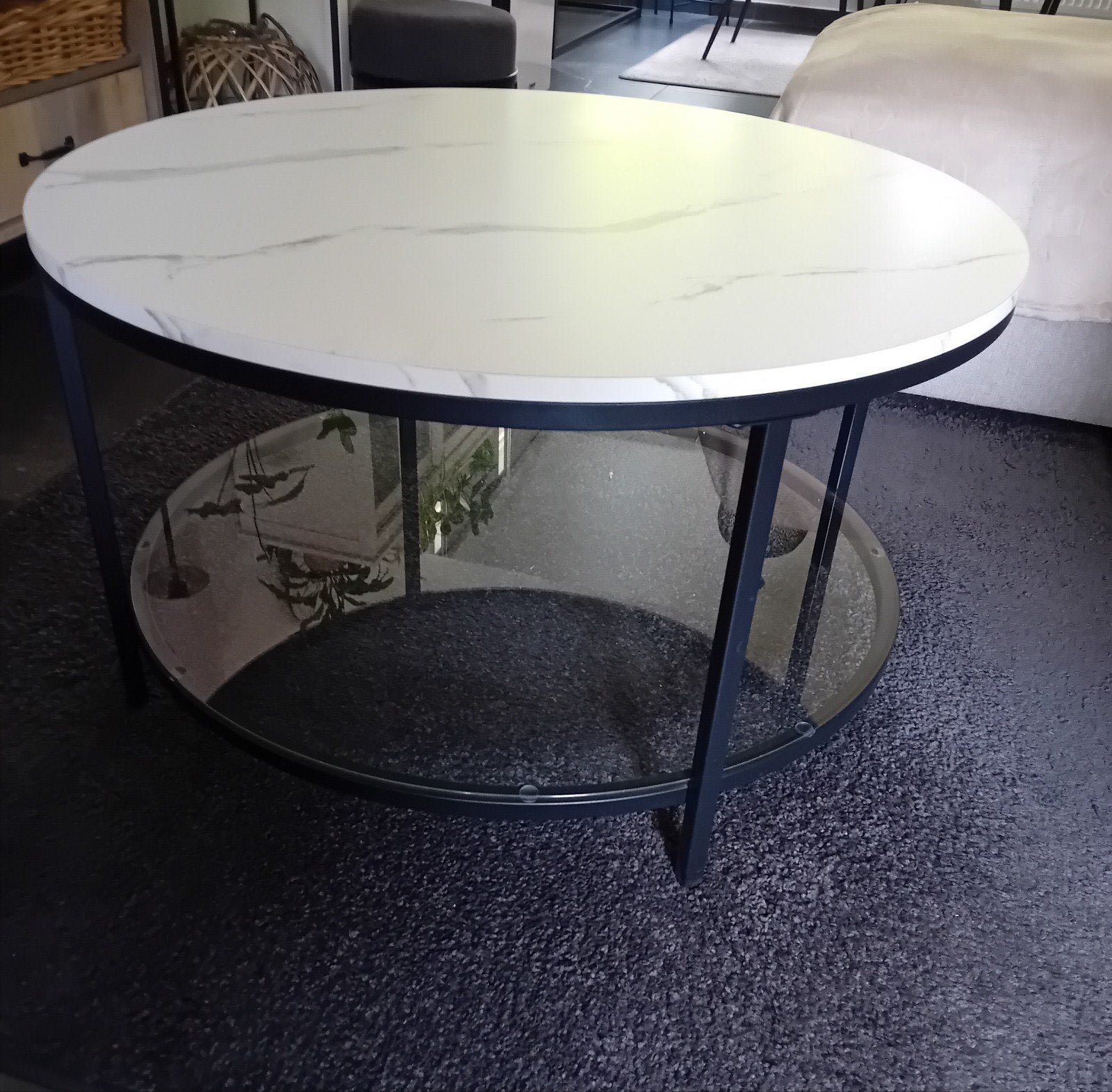 Moderne salontafel met opbergruimte, Ophalen, Rond, Overige houtsoorten, Modern, hedendaags