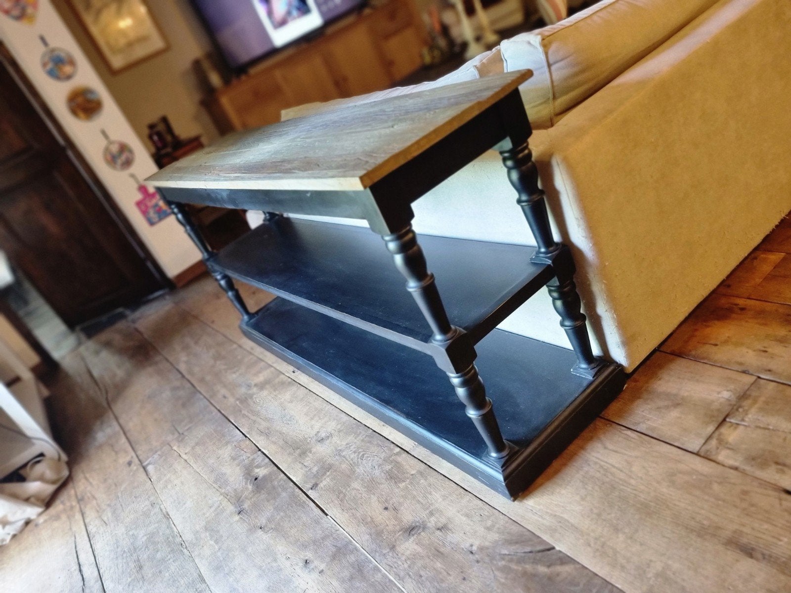 Table d'appoint/console murale en bois massif, Pin, 25 à 50 cm, 150 à 200 cm, Enlèvement ou Envoi