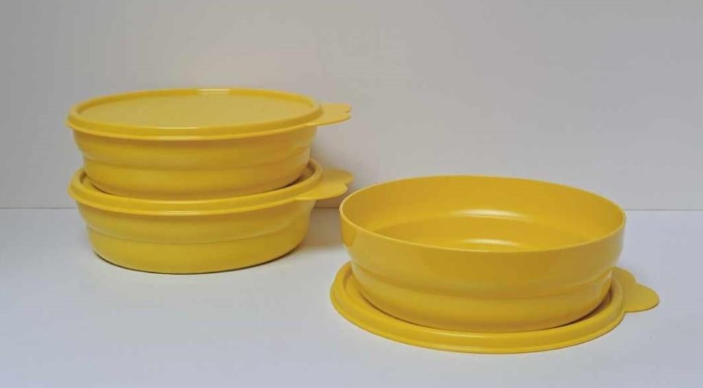 Tupperware™ « Bol Céréales » 500 ml x 3 - jaune, Envoi, Neuf, Jaune, Boîte