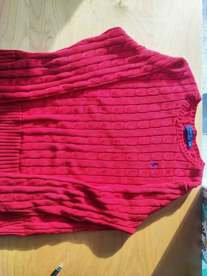 Pull femme Polo Ralph Lauren rouge torsadé 100% coton L Neuf, Polo Ralph Lauren, Maat 42/44 (L), Nieuw, Ophalen of Verzenden