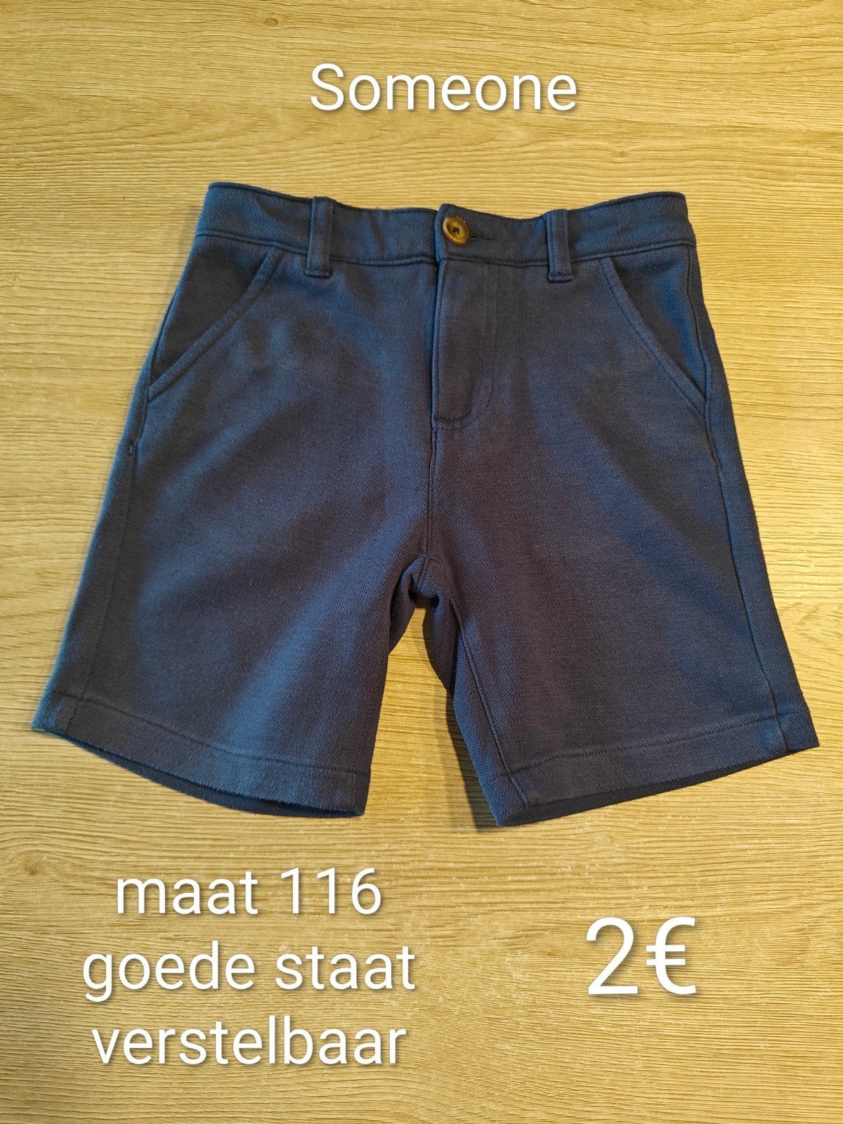 Short Someone - maat 116 - kleur blauw, verstelbaar, Kinderen en Baby's, Kinderkleding | Maat 116, Broek, Gebruikt, Ophalen of Verzenden