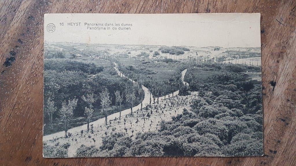 Postkaart Heist Heyst Panorama in de duinen, Verzamelen, Ophalen of Verzenden, Voor 1920, Gelopen, West-Vlaanderen
