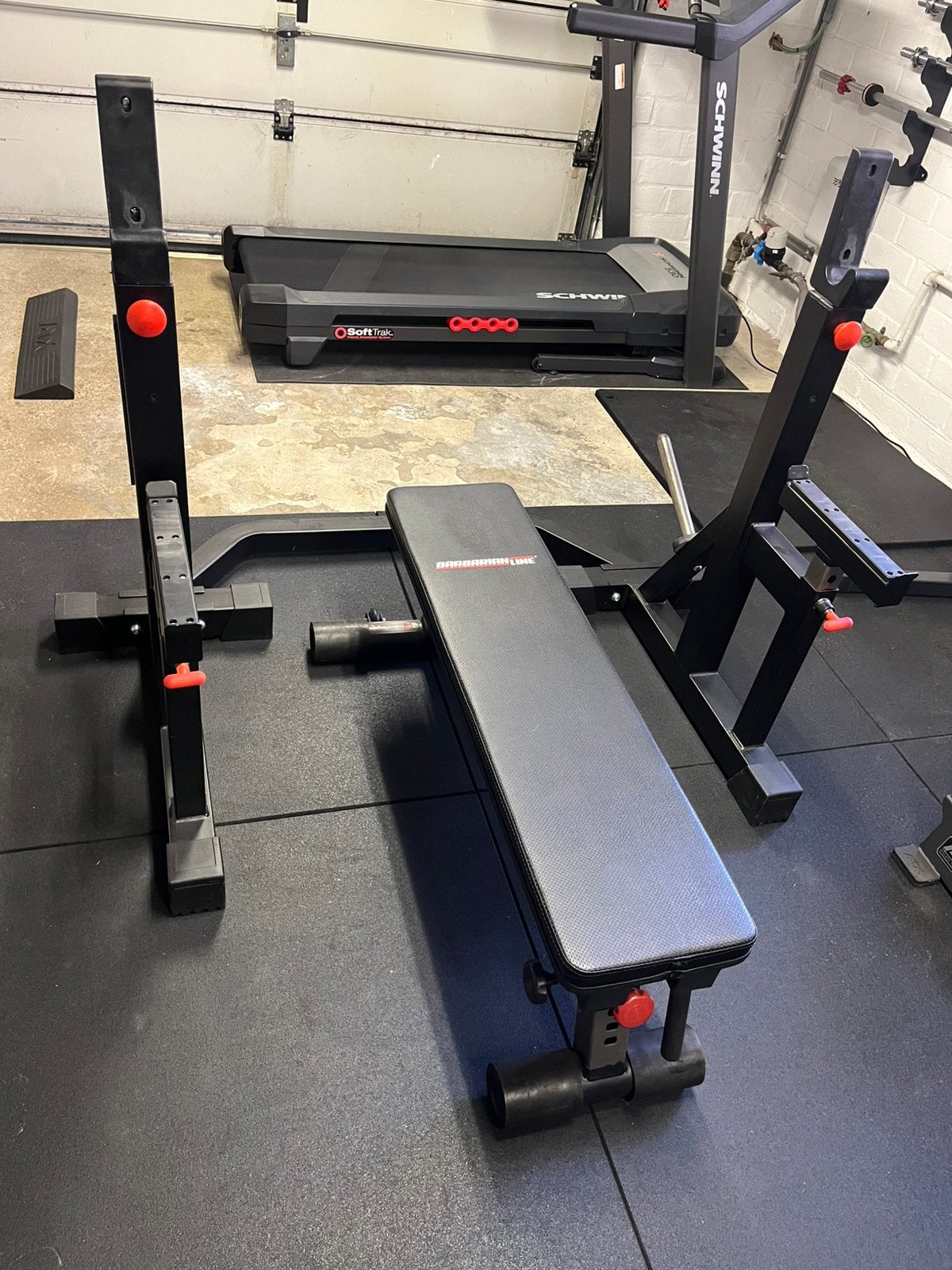 Haltersteunen + trainingsbalk, Sport en Fitness, Fitnessmaterialen, Ophalen, Zo goed als nieuw