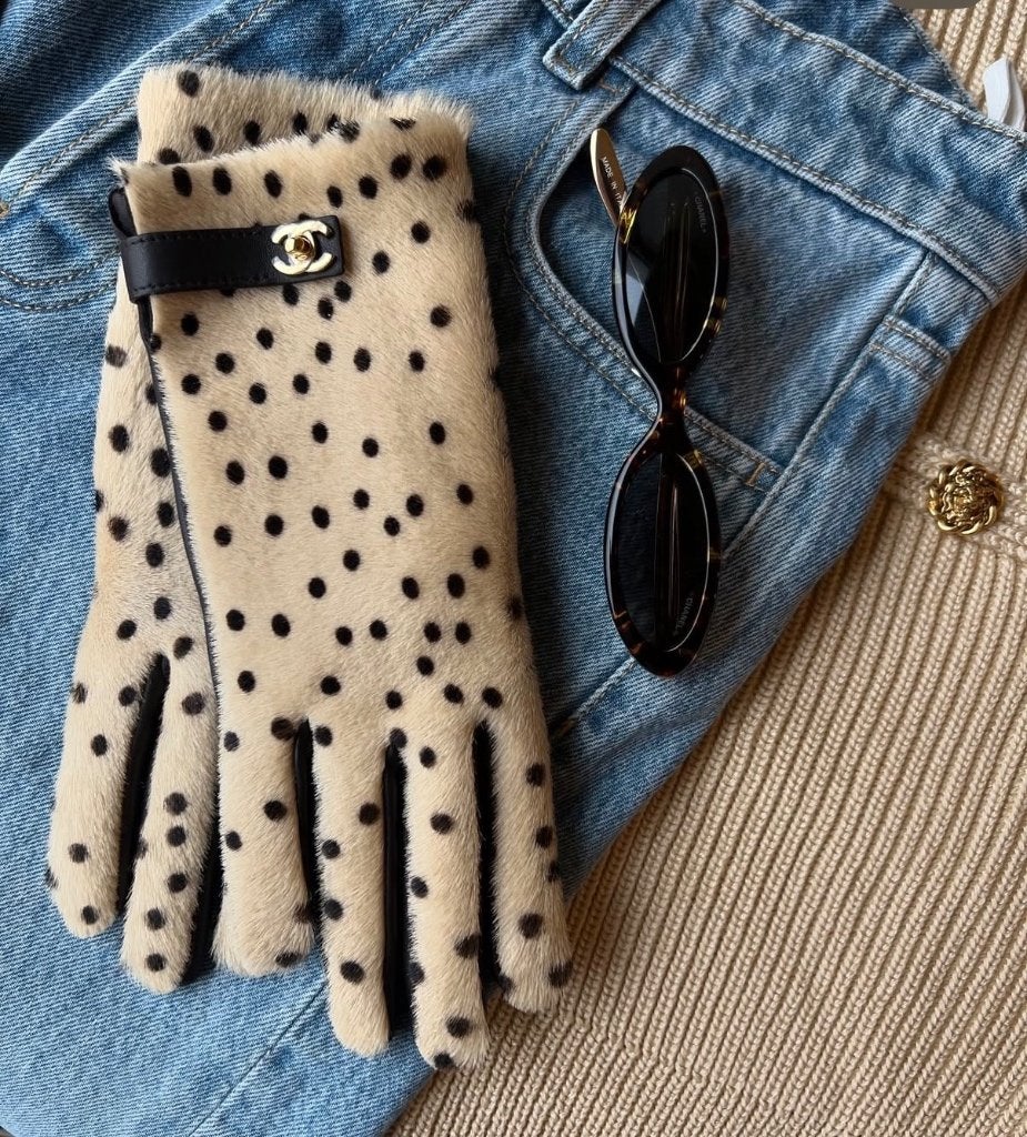 Chanel cheetah handschoenen authentiek handtas, Ophalen of Verzenden, Zo goed als nieuw, Handschoenen