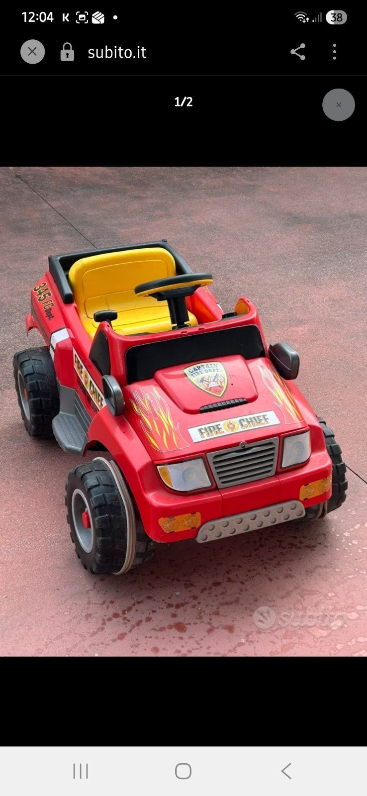 6V Peg Perego Brandweerwagen, Kinderen en Baby's, Speelgoed | Buiten | Accuvoertuigen, Ophalen
