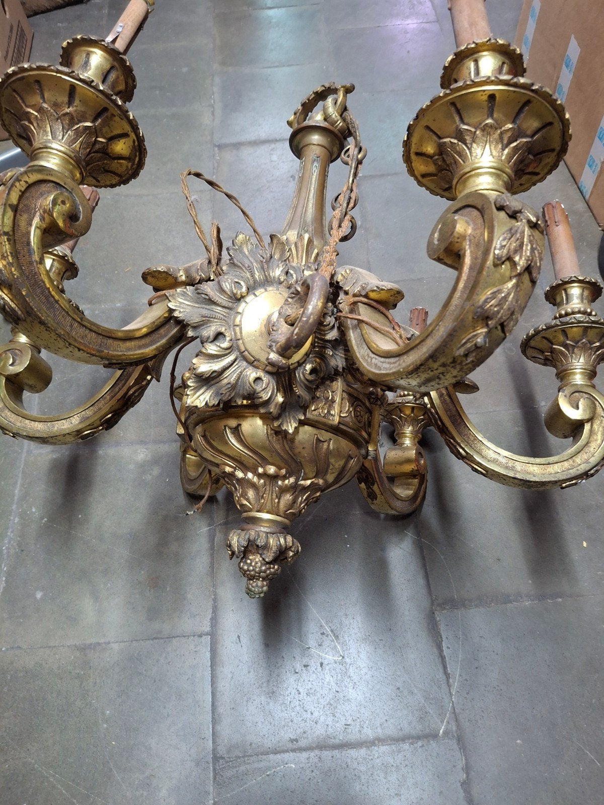 Bronzen kroonluchter, Antiek en Kunst, Ophalen