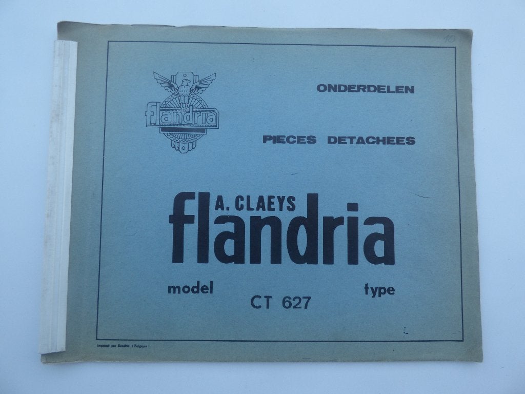 LISTE DES PIÈCES FLANDRIA, MODÈLE CT 627, Enlèvement ou Envoi, Utilisé