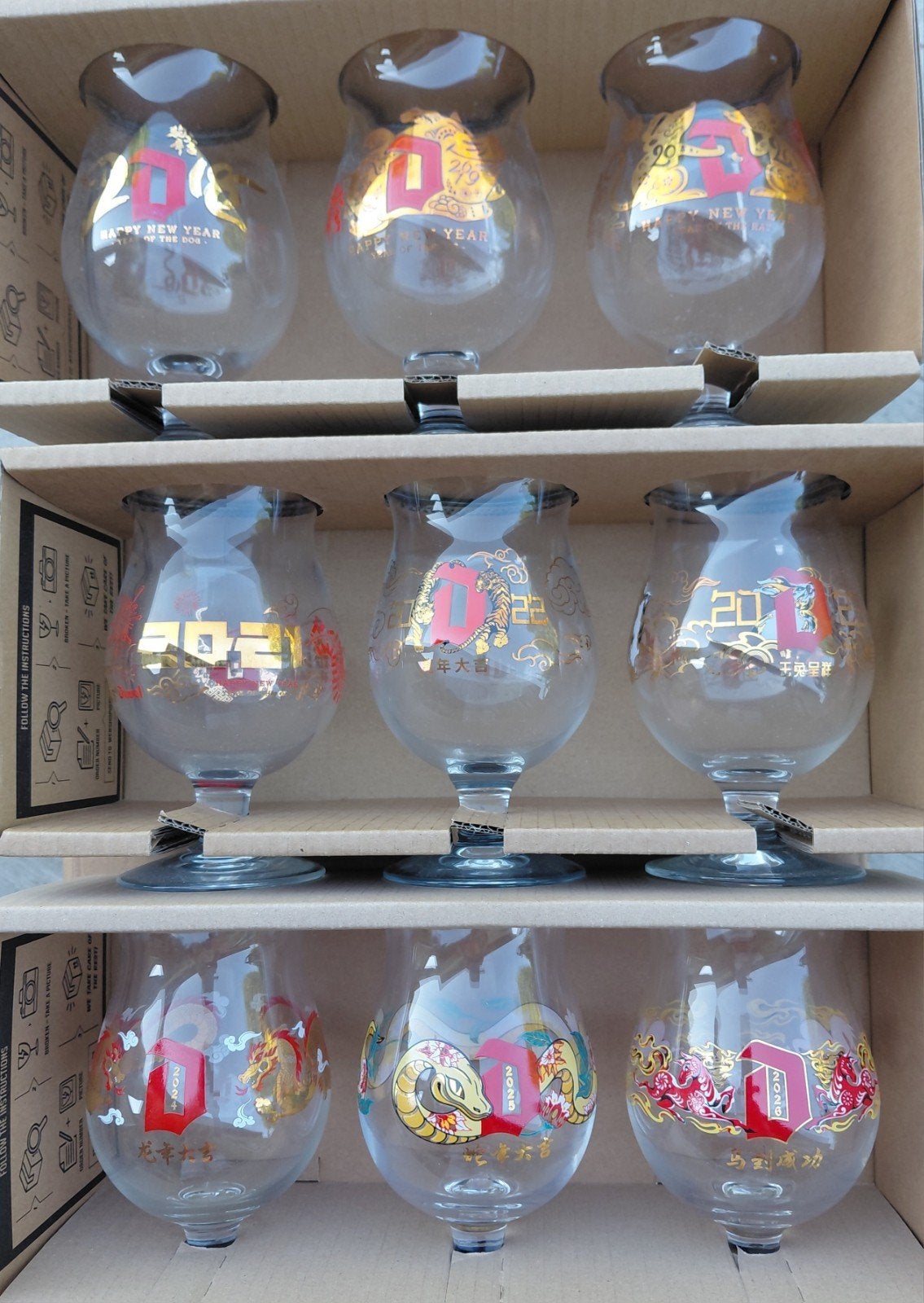 Duvel chinees Nieuwjaar, alle 9 glazen, Enlèvement ou Envoi
