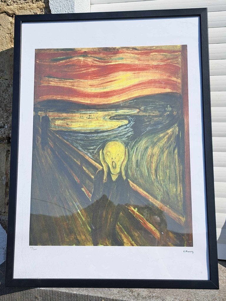 lithographie le cri de Edvard Munch, Enlèvement ou Envoi, Lithographie