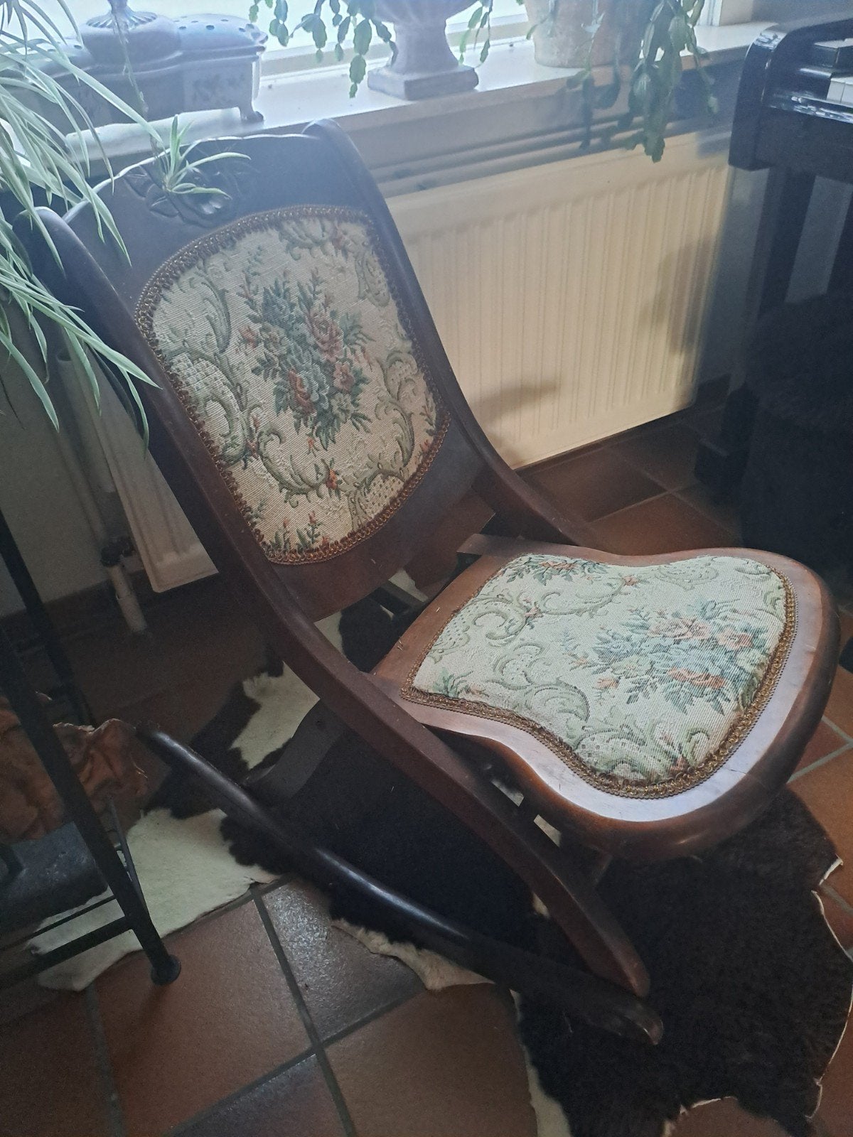fauteuil à bascule en bois pliable anglais ancien, classique, Enlèvement