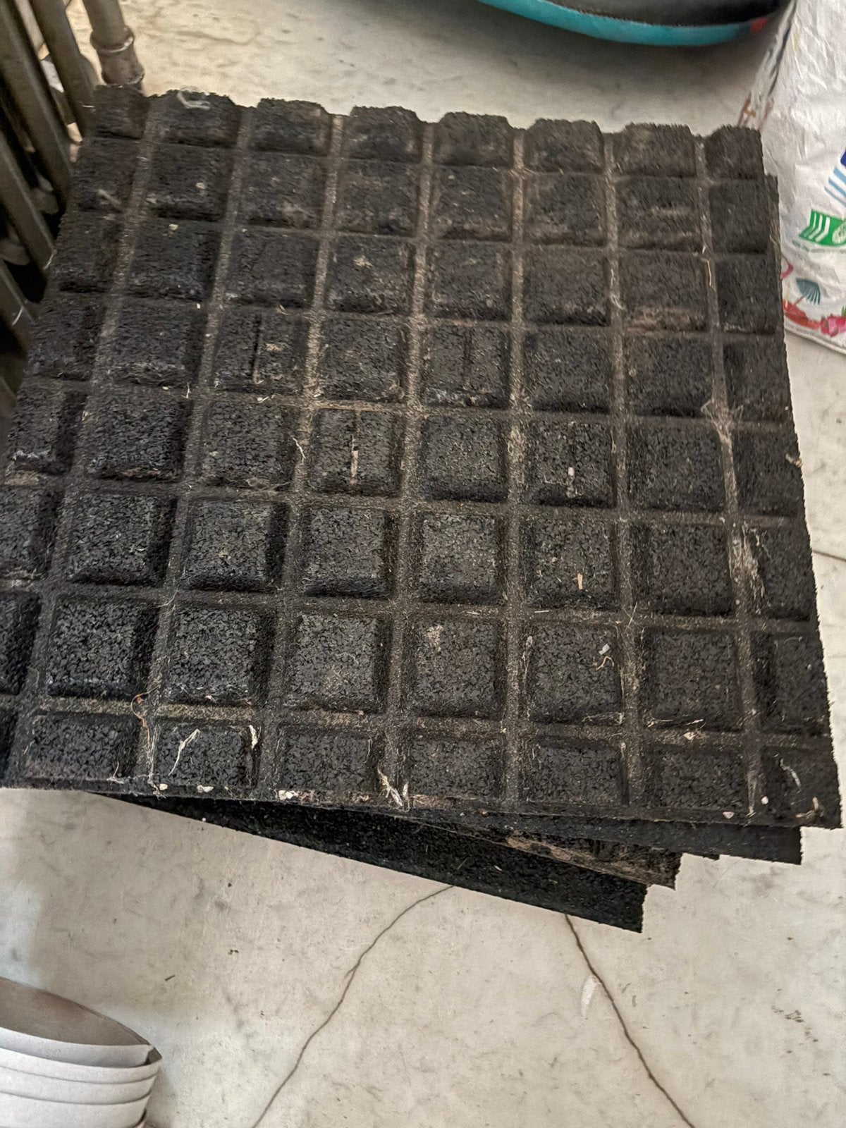 10 Rubber tegel 20 mm - 50 x 50 cm - Zwart, Kinderen en Baby's, Ophalen, Gebruikt