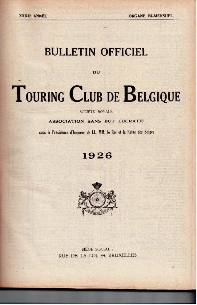 Touring Club millésime 1926, Enlèvement ou Envoi, Utilisé, Sports et Loisirs