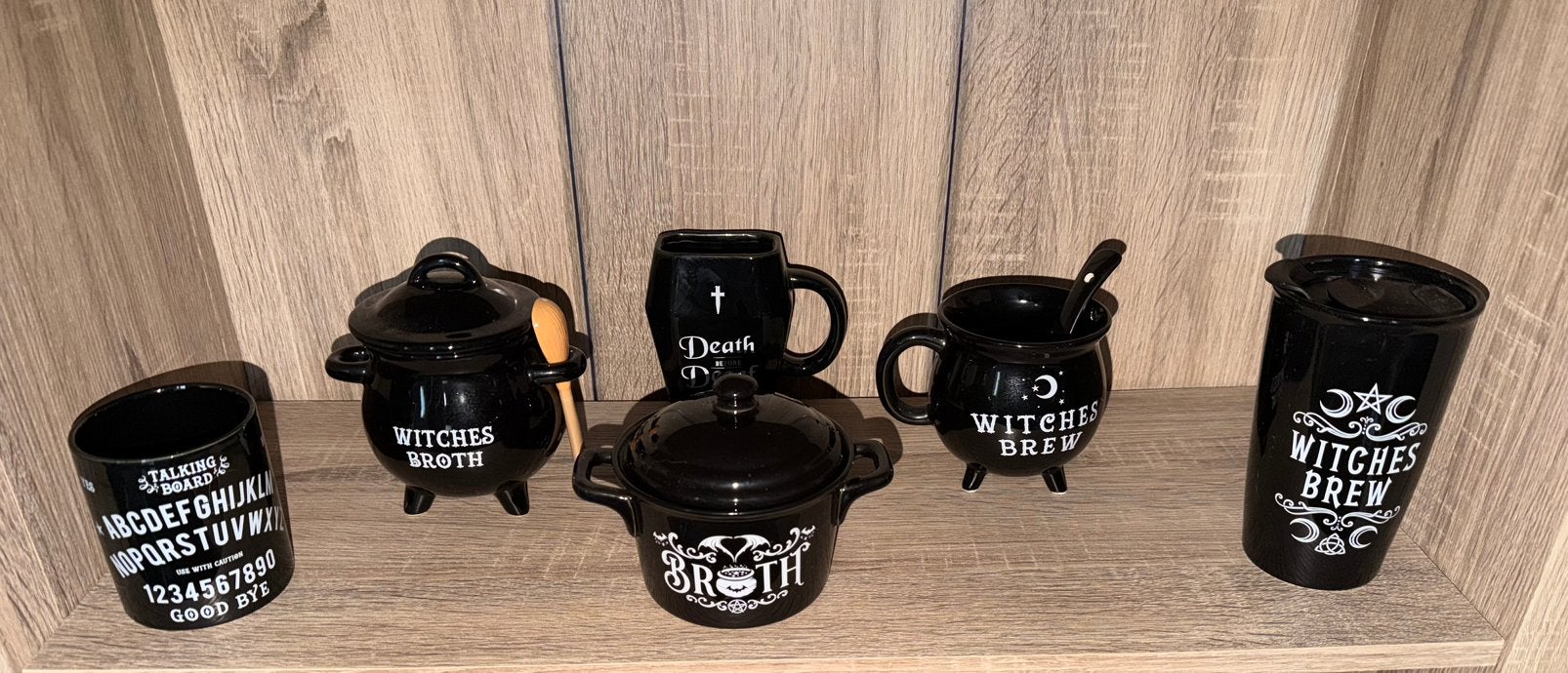 Gothic / Witchy mokken & kommen set – 6 stuks, Comme neuf, Céramique, Enlèvement, Autres styles