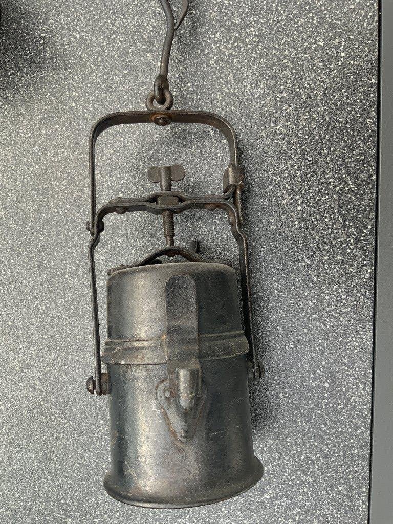 2x Carbidlamp (Mijnlamp) & Oude Spoorweglamp, Enlèvement