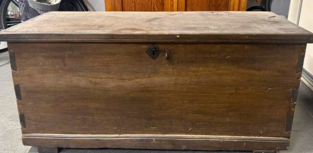 Oude houten kist, GEEN namaak antiek!!, Huis en Inrichting, Woonaccessoires | Kisten, Ophalen, 100 tot 150 cm, 50 tot 75 cm, Eikenhout