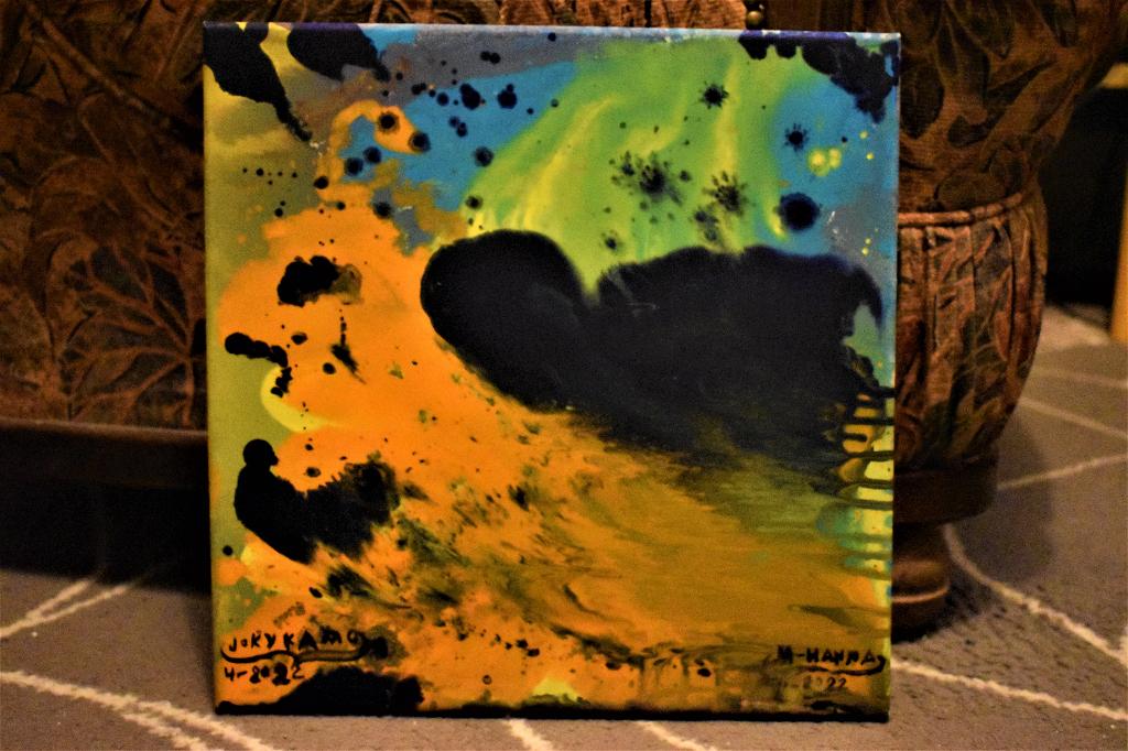 Colours and Music abstract painting by joky kamo, Enlèvement
