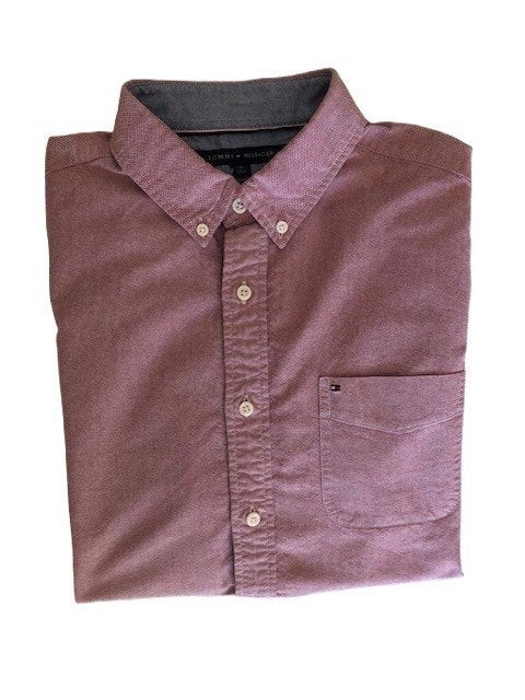 Chemise à manches courtes Rose Homme TOMMY HILFIGER taille L, Tour de cou 41/42 (L), Enlèvement ou Envoi, Rose, Tommy Hilfiger
