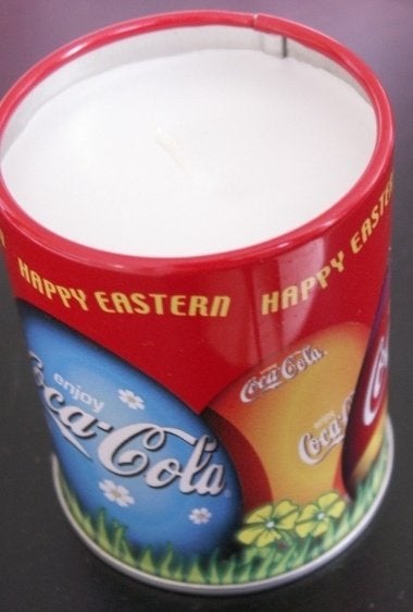 Coca Cola blikje met kaars met paasmotief Happy Eastern Coca, Ophalen of Verzenden, Nieuw