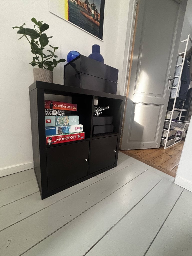 Kallax Kast Ikea (zwart, 4-deels), Maison & Meubles, Armoires | Bibliothèques, 25 à 50 cm, Moins de 100 cm, Enlèvement, Utilisé