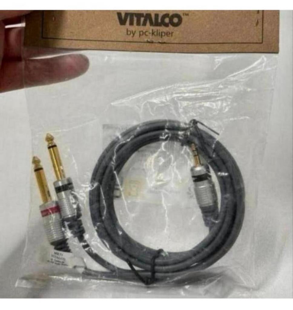 Câble VITALCO 3,5 mm 6,35 mm x2, mini-jack répartiteur 1,5 m, Enlèvement ou Envoi, Neuf