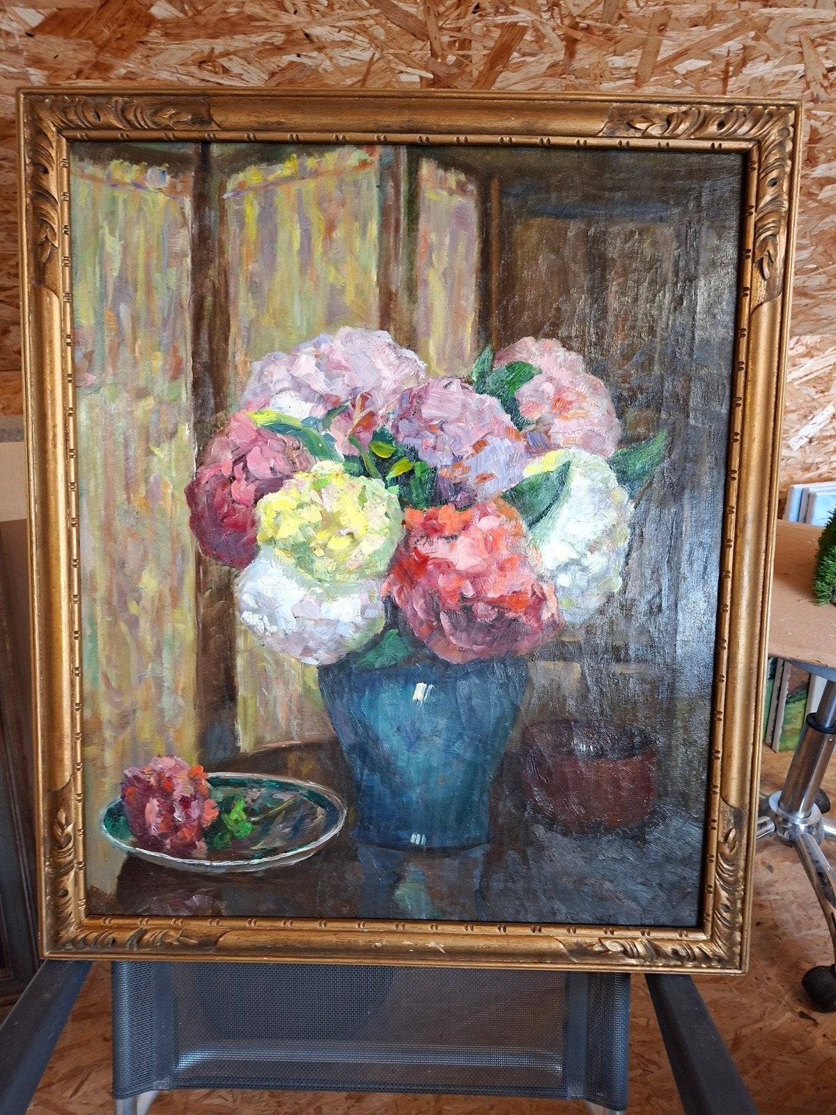 les orthensias, Enlèvement, Expressionniste, Peint à la main, Toile