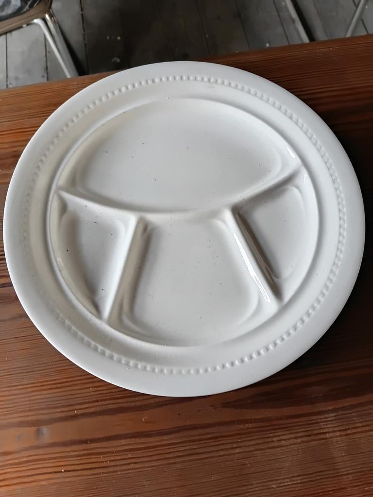 Lot de 6 assiettes à compartiments - Style perlé., Enlèvement ou Envoi, Céramique