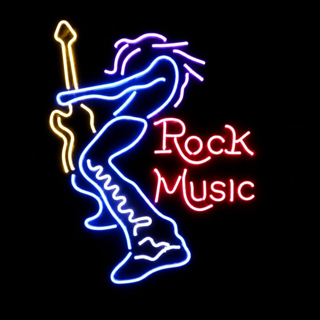 Rock music neon en veel andere USA decoratie neons mancave, Enlèvement ou Envoi, Neuf, Table lumineuse ou lampe (néon)
