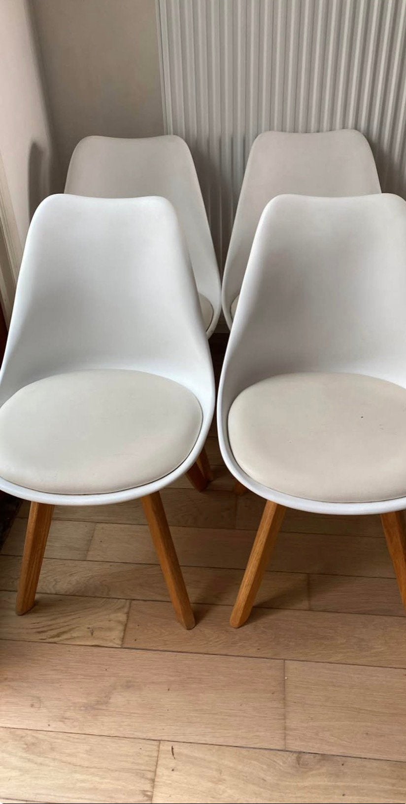 4 witte stoelen, Ophalen, Gebruikt, Wit, Vier
