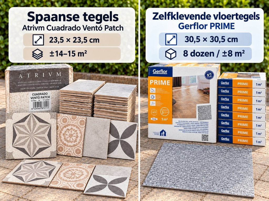 Restpartij Spaanse tegels + Gerflor zelfklevende tegels, Enlèvement, Neuf, Carrelage de sol
