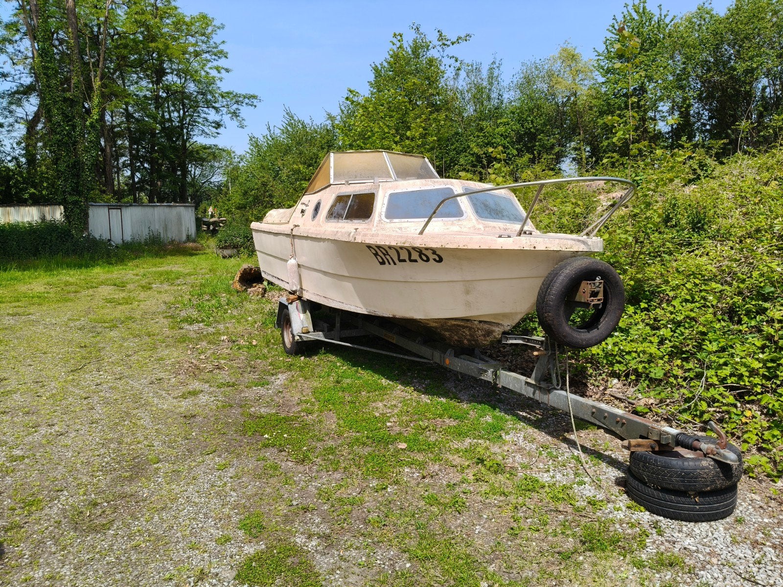 Bateau avec remorque, Ophalen, Trailer