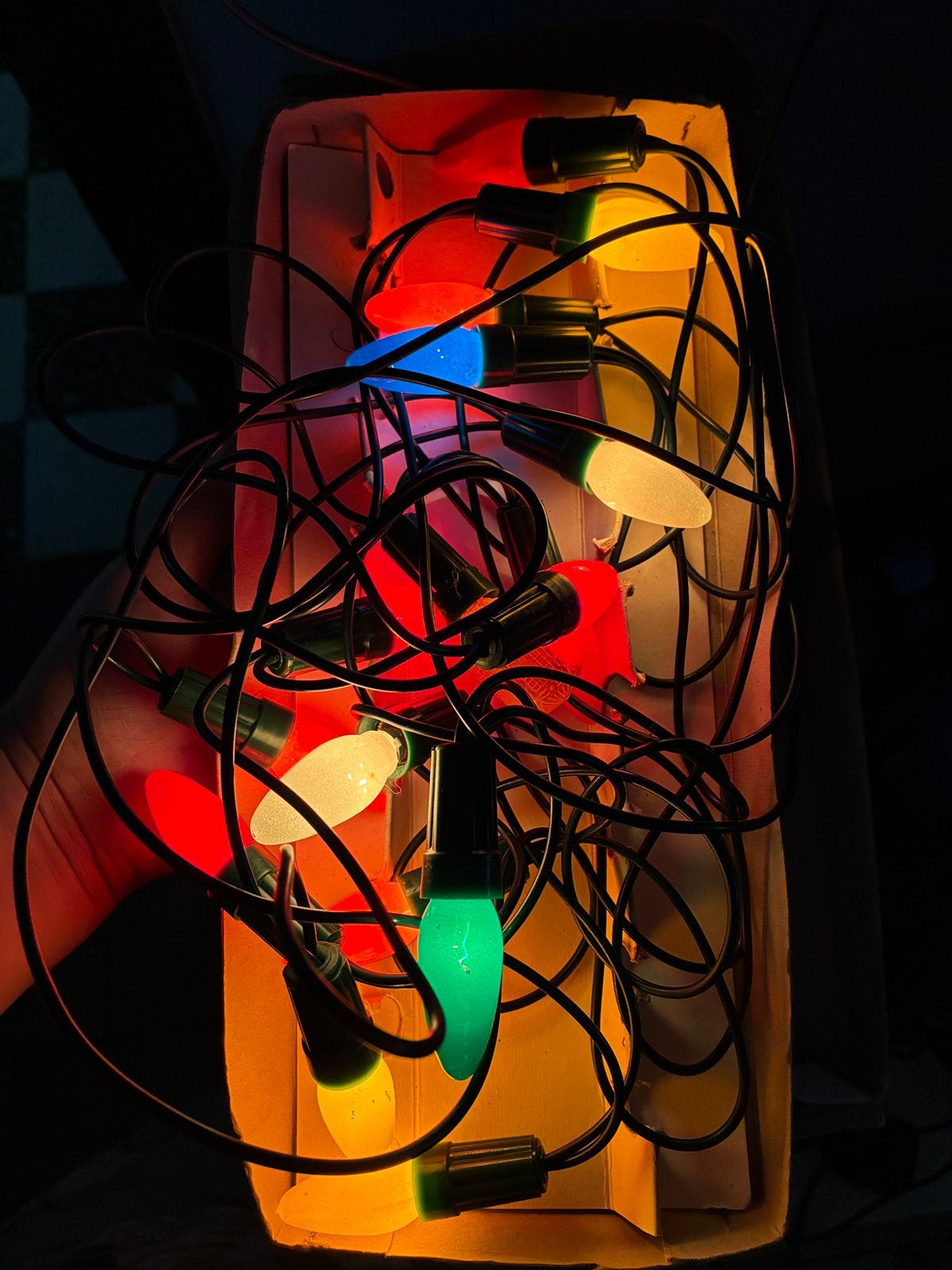 Oude kerstlichtjes uit glas, Ophalen of Verzenden, Gebruikt, Glas, Vintage